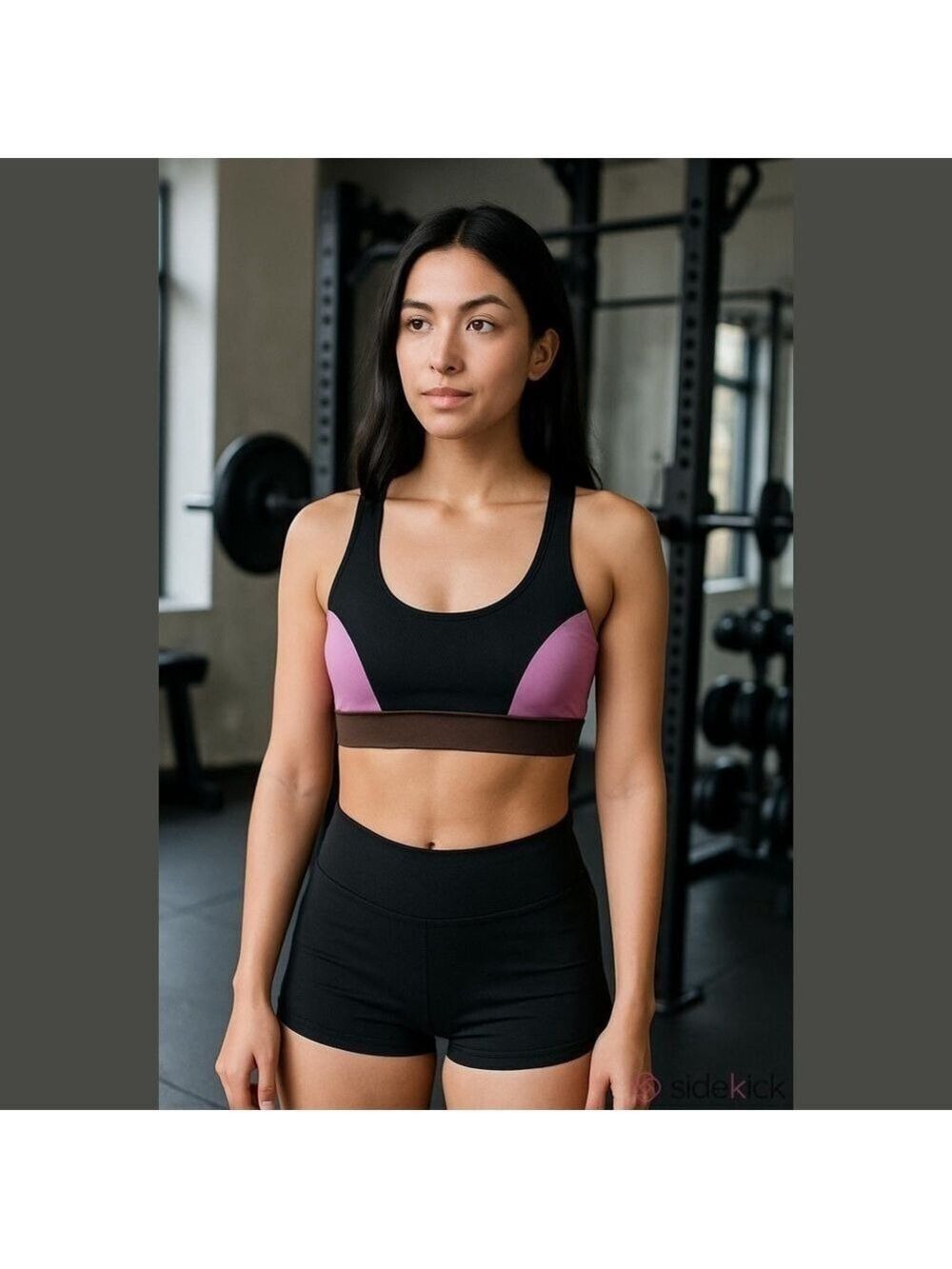 Hurley pull over workout bra pink brown black NWT Woman’s Small